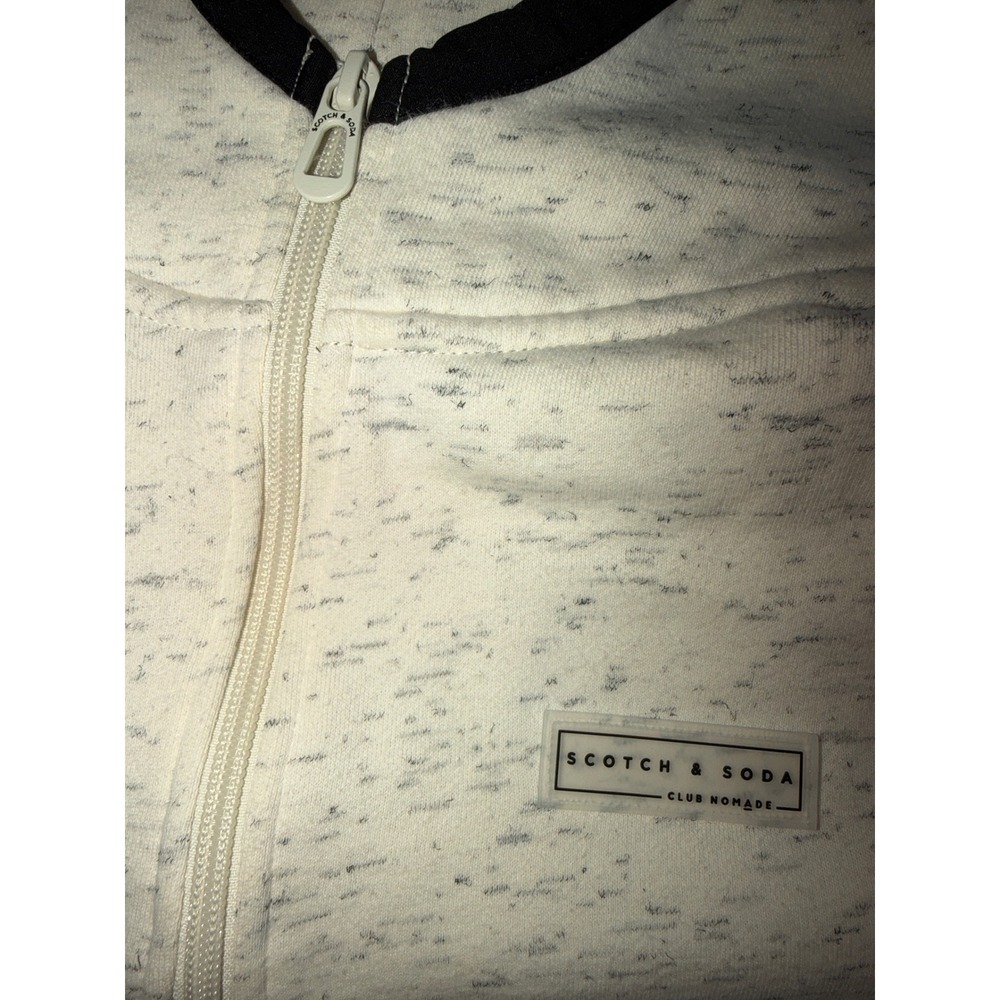 Scotch & Soda Club Nomade Mens Quarter Zip Hoodie Oatmeal Space Dye 153789 M - Picture 5 of 8